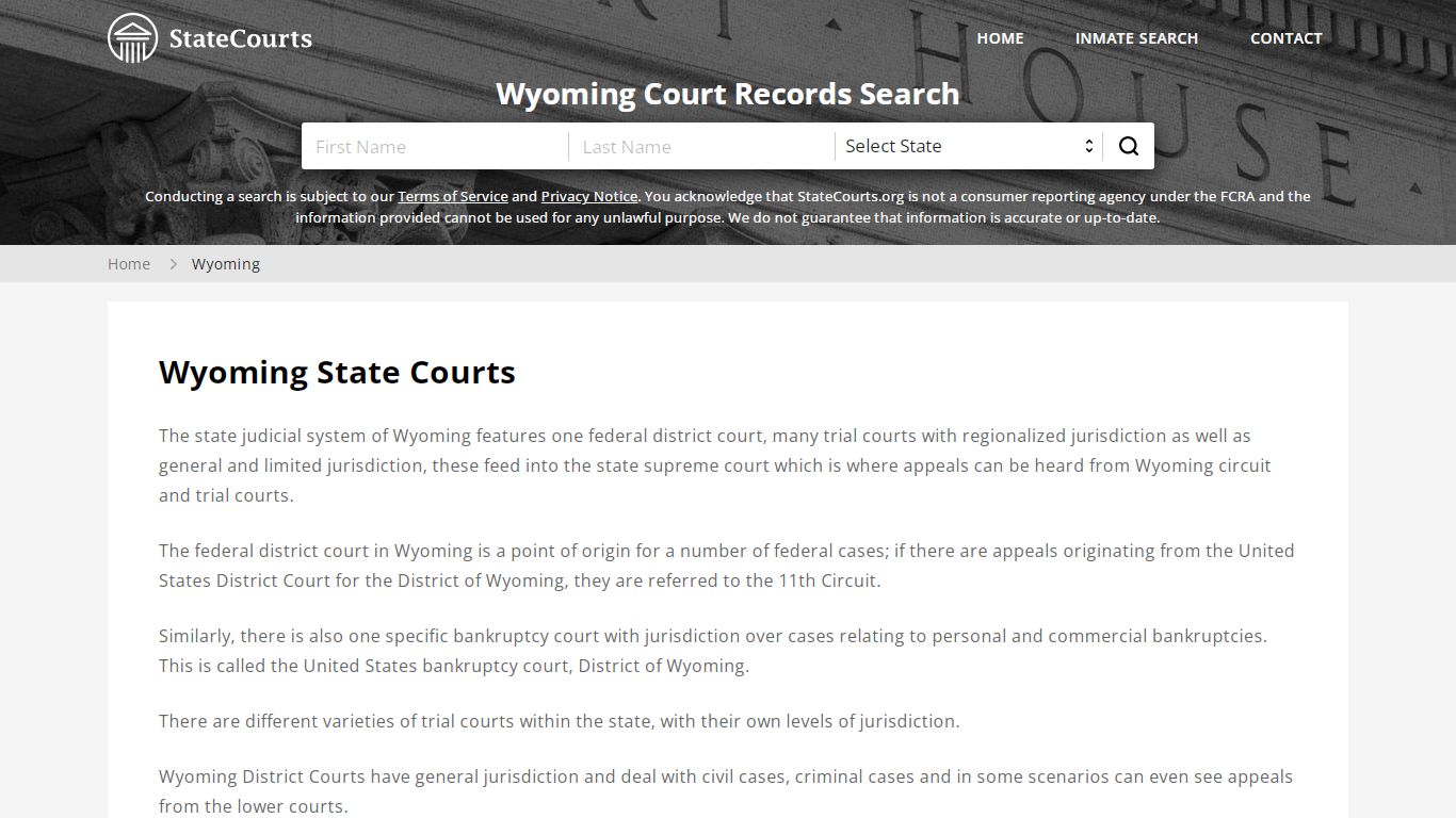 Wyoming Court Records - WY State Courts