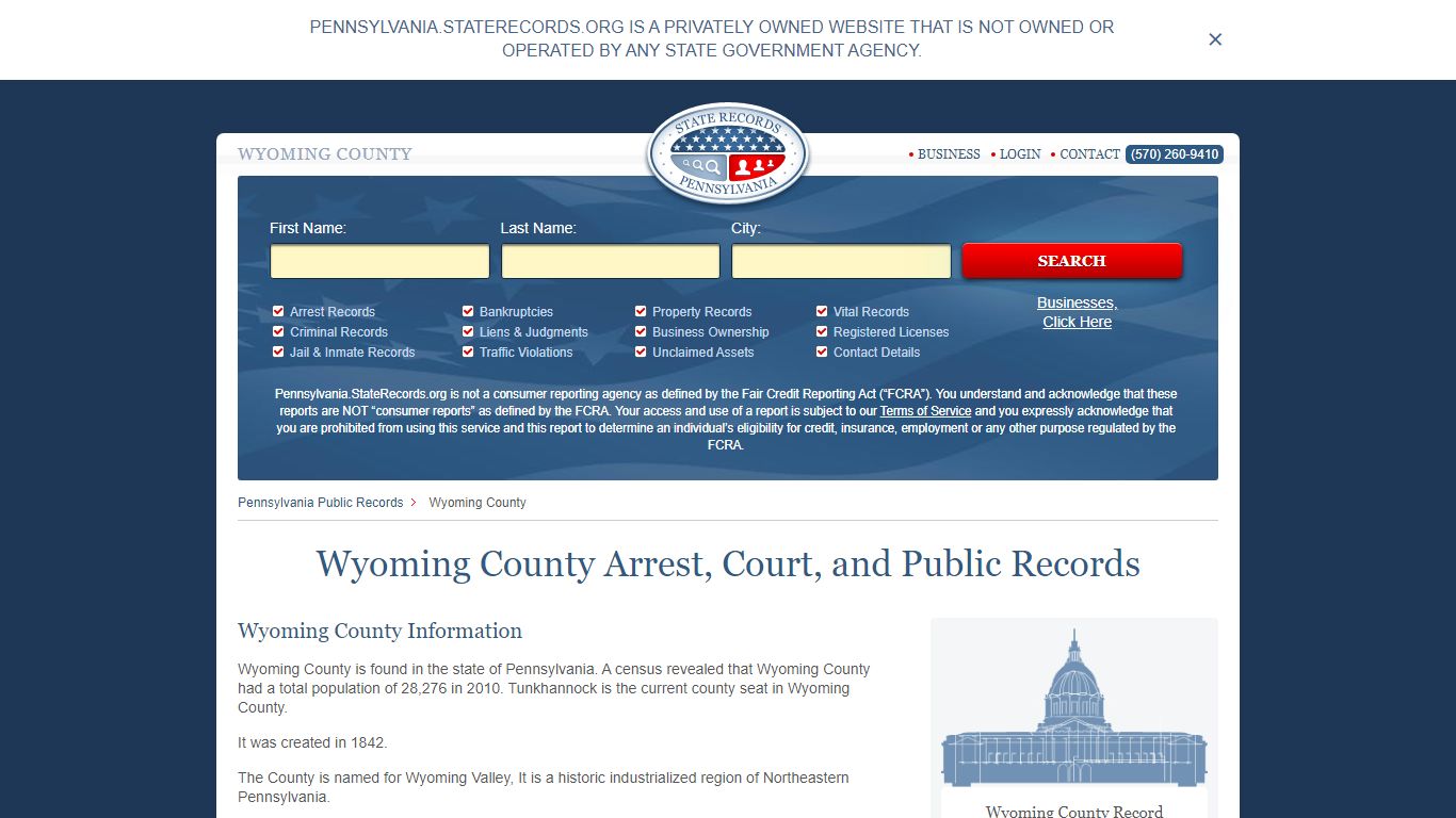 Wyoming County Arrest, Court, and Public Records