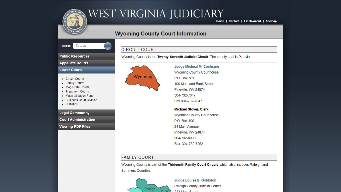 Wyoming County Court Information - West Virginia Judiciary - courtswv.gov